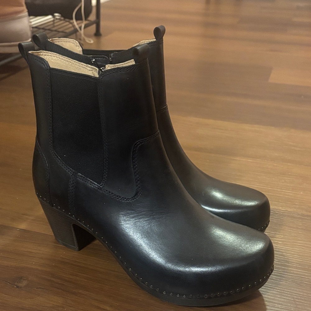 Dansko Black Heeled Ankle Boots
